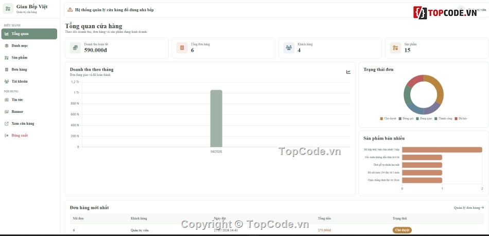 Website bán đồ dùng,Web bán đồ dùng nhà bếp,Website đồ nhà bếp
